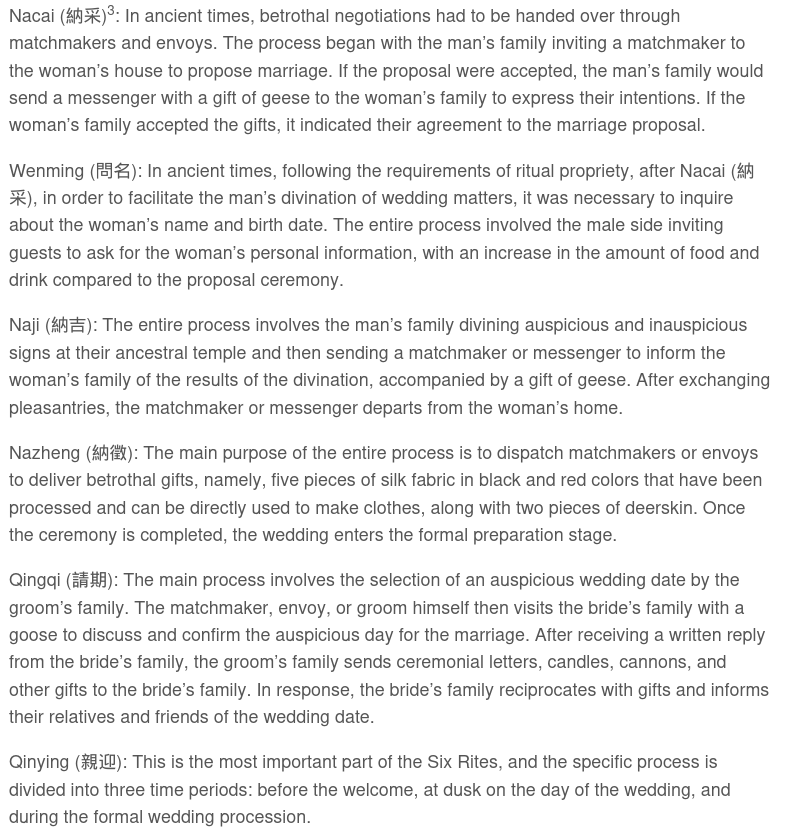 Six Confucian Rites of Marriage